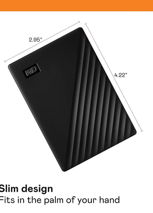 WD 2TB My Passport, Portable External Hard Drive, Black, backup software with defense against ransomware, and password protection, USB 3.1/USB 3.0 compatible - WDBYVG0020BBK-WESN