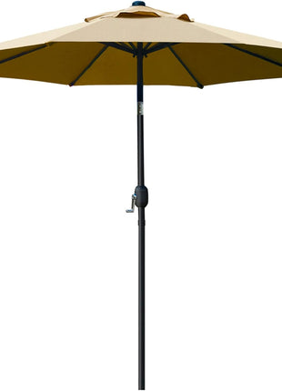 Sunnyglade 9' Patio Umbrella Outdoor Table Umbrella with 8 Sturdy Ribs (Tan)