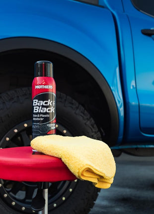 Mothers Back-to-Black Trim & Plastic Restorer, 10 oz. Aerosol (06110) | Removes Oxidation, Dirt & Wax Residue – Restores Faded Trim & Provides Long-Lasting Protection