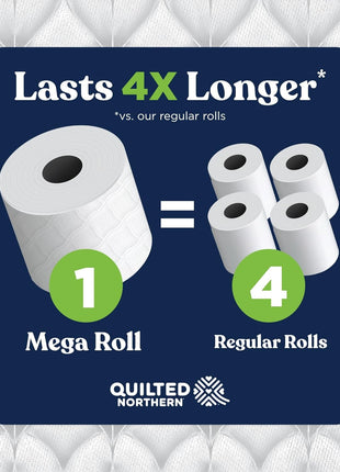 Quilted Northern Ultra Soft & Strong Toilet Paper, 18 Mega Rolls = 72 Regular Rolls, 5X Stronger*, Premium Soft Toilet Tissue