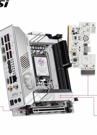 MSI MPG Z890I Edge TI WiFi Motherboard, Mini-ITX - Supports Intel Core Ultra Processors (Series 2), LGA 1851-110A SPS VRM, DDR5 Memory Boost (8600+ MT/s OC), PCIe 5.0 x16, M.2 Gen5, Wi-Fi 7, 5G LAN