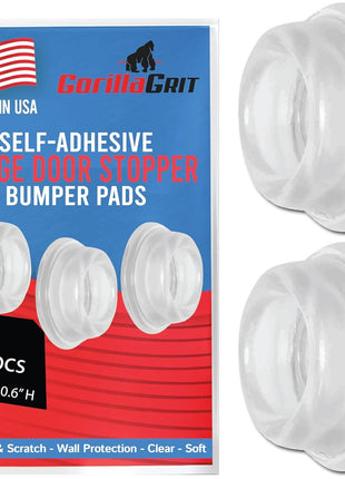 Door Stopper Wall Protector [4 Pack] - Clear Self Adhesive Rubber Door Bumpers. Prevent Damage to Walls from Door Knobs Handles - Door Stop