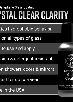 Adam's Polishes Graphene Glass Coating (30ml) - Advanced Rain Windshield Water Repellent for Cars, Shower Doors Mirrors and Other Glass Surfaces | Long Lasting Hydrophobic Graphene Ceramic Coating