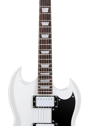 Leo Jaymz 39 Inch Solid Body Electric Guitar   Poplar Wood Body 1/4Maple Neck and Laurel Wood Fretboard (White)