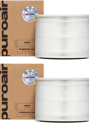 PuroAir 240 Replacement Filter - Genuine Puro Air 240 Filter Replacement - Official PuroAir Air Purifier HEPA Filter with CarbonTech Filters 99.9% of Pollen, Dust, Pet Dander, Smoke, Odors (2PK)
