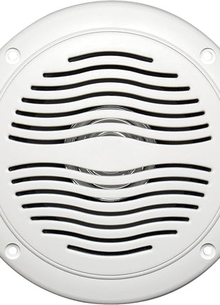 5-inch Water Resistant Outdoor Speakers, Dual Cone, 25W Peak Power, Marine and RV Compatible (White)