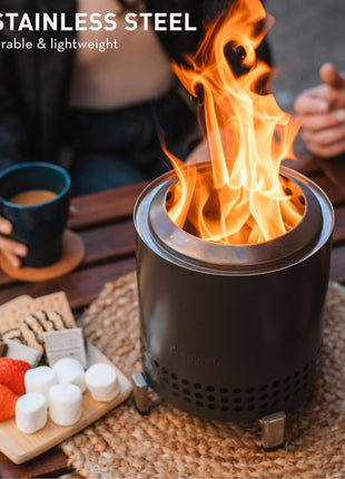 Solo Stove Mesa XL, 7 Inch Tabletop Fire Pit with Stand - Smokeless, Stainless Steel Fire Pit for Camping, Outdoor & Patio- Wood Burning or Pellet Fueled Portable Bonfire, 2.3lbs, Stainless Steel