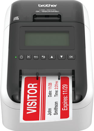 Brother QL-820NWBC Ultra Flexible Label Printer with Multiple Connectivity Options, Black/White, 5.7 inch x 5 inch x 9.2 inch
