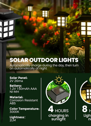 GIGALUMI Solar Outdoor Lights,12 Pack LED Solar Lights Outdoor Waterproof, Solar Walkway Lights Maintain 10 Hours of Lighting for Your Garden, Landscape, Path, Yard, Patio, Driveway
