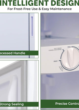 Hamilton Beach HBFRF6892-WHITE HBFRF6892 Upright Convertible Fridge/Freezer-Reversible Door-Removable Glass Shelves-Adjustable Controls-6.8 cu ft, White