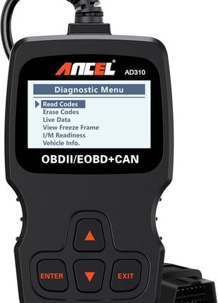ANCEL AD310 Classic Enhanced Universal OBD II Scanner Car Engine Fault Code Reader CAN Diagnostic Scan Tool, Read and Clear Error Codes for 1996 or Newer OBD2 Protocol Vehicle (Black)