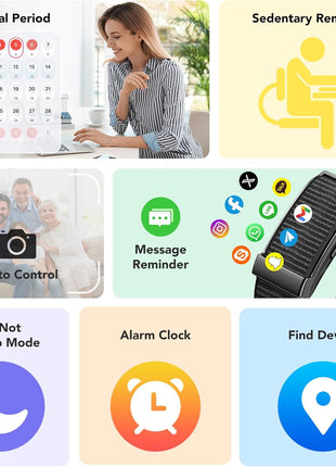 Health Activity Fitness Trackers, 2025 Wearable Smart Bracelet, 120+ Sport Modes Smart Band, All-Day Continuous Heart Rate Blood Pressure Stress HRV Monitor, 24H Sleep Tracker with Free App