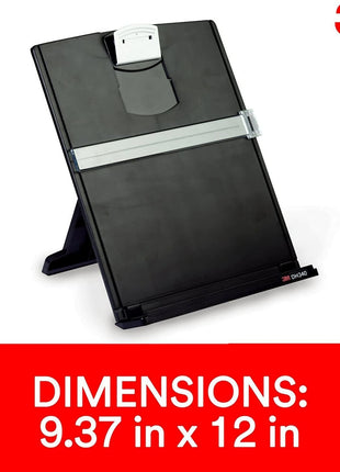 DH340MB 3M Fold-Flat Freestanding Desktop Copyholder, Plastic, 150 Sheet Capacity, Black