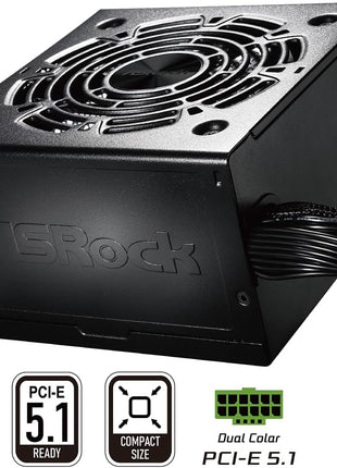 ASRock Challenger Power Supply 750W ATX 2.52 120mm Golf Blade Fan 5 Years Warranty CL-750B 80 Plus Bronze Certified Non-Modular PCIe5.1 12V-2x6 Cable