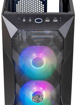 Cooler Master TD300 Mesh White Micro-ATX Tower with Polygonal Mesh Front ana Removable Top Panel, ARGB/PWM Hub Tempered Glass, Dual Sickleflow PWM ARGB Lighting Fans