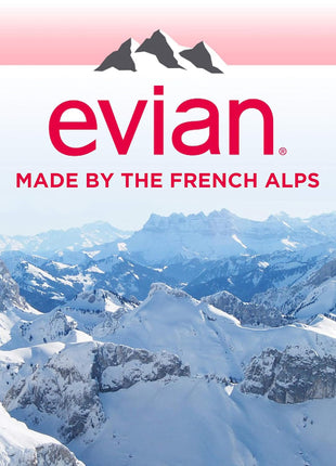 Evian Natural Spring Water, 1 L bottle, 12 pack