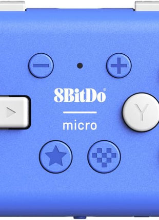 Nargos 8BitDo Micro Bluetooth Key Chain Sized Mini Controller for Nitendo Switch, Windows, Android and macOS (Micro- Blue)