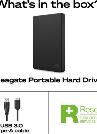 Seagate Portable 4TB External Hard Drive HDD 鈥?USB 3.0 for PC, Mac, Xbox, & PlayStation - 1-Year Rescue Service (SRD0NF1)