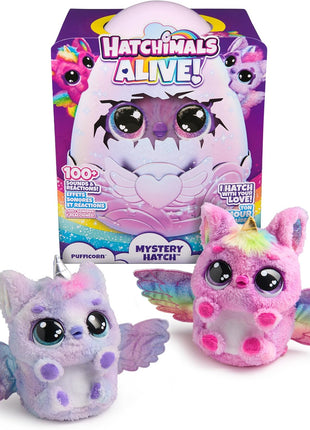 Hatchimals Alive, Mystery Hatch Pufficorn, Surprise Interactive Toy & Egg with Mist, Lights & Sounds (Styles May Vary), Kids Toys for Girls & Boys