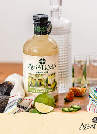 Agalima Authentic Organic Margarita Drink Mix, All Natural, 1 Liter (33.8 Fl Oz) Glass Bottle
