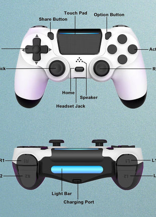 MOVONE Wireless Controller Dual Vibration Game Joystick Controller for Ps4 Controller/Slim/Pro,Compatible with PS4 Console (black)