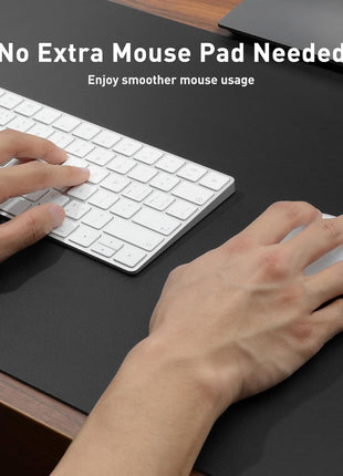 Aothia Leather Office Desk Pad Protector, Non-Slip PU Leather Desk Blotter, Waterproof Laptop Writing Mouse Pad for Office and Home, Black, 31.5 inch x 15.7 inch