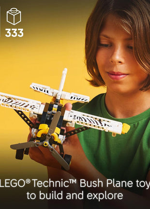 LEGO Technic Bush Plane Toy - Buildable Airplane Toy for Kids, Boys and Girls, Ages 8+ - Model Airplane Gift with Spinning Propeller, 4-Cylinder Piston Engine, and More - 42198