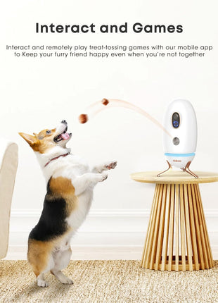 Dog Camera with Treat Dispenser, 2K 330° View Pet Monitor with Phone App, Night Vision, 2.4 &5G WiFi, Interactive 2-Way Audio Speaker, Motion Detection, Smart Home Indoor Cam, No Subscription Fee