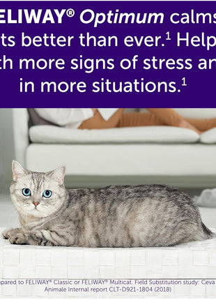 FELIWAY Optimum Cat Calming Pheromone Diffuser Refill - 3 Pack | Advanced Support to Help Reduce Urine Spraying, Scratching, Fighting & Hiding Due to Stress, 90 Day Supply