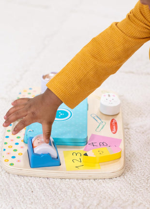 Melissa & Doug Wooden Work & Play Desktop Activity Board Infant and Toddler Sensory Toy - FSC-Certified