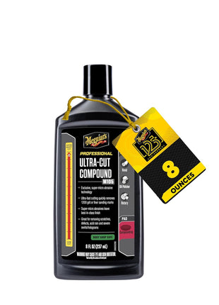 Meguiar's Mirror Glaze M105 Ultra-Cut Compound, Pro-Grade Car Compound for Removing Scratches and Heavy Swirls, Restores Gloss and Clarity, Car Guy Gifts for Men and Women Who Love to Detail, 8 Oz