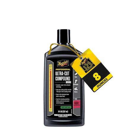 Meguiar's Mirror Glaze M105 Ultra-Cut Compound, Pro-Grade Car Compound for Removing Scratches and Heavy Swirls, Restores Gloss and Clarity, Car Guy Gifts for Men and Women Who Love to Detail, 8 Oz