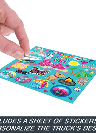 Hot Wheels Barbie RC SUV & Stickers, Can Hold & Store 2 Barbie Dolls & Accessories, Kid-Applied Stickers for Customization