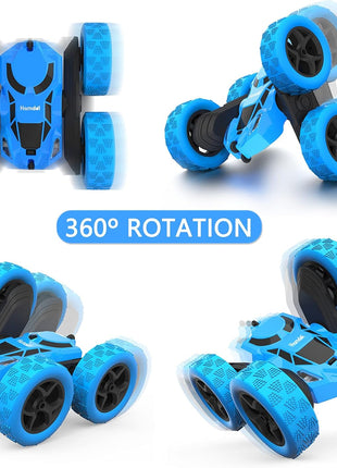 Hamdol Remote Control Car for Kids, 360° Rotating RC Stunt Car Double-Sided 4WD Electric Vehicle with LED Lights, 2.4GHz Rechargeable Toy Cars for Boys Girls Age 6 7 8 9 10 11 12, Birthday Gift