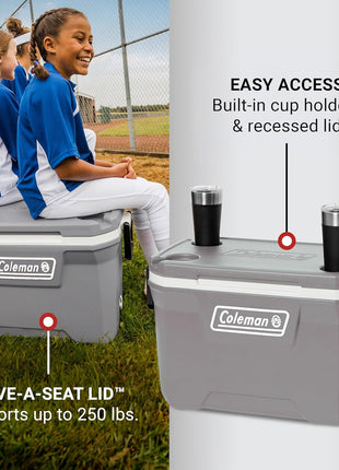 Coleman Classic Series Insulated Portable Cooler, Leak-Resistant Outdoor Hard Cooler Keeps Ice up to 5 Days, 52/70/120/150 Quart