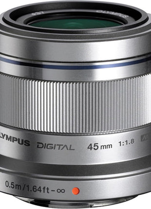 OM SYSTEM Olympus M.Zuiko Digital 45mm F1.8 Silver for Micro Four Thirds System Camera, Compact Design Beautiful, Bokeh Bright | 45mm Prime, F/1.8, Msc Af, 7-Blade Circular Diaphragm, 37mm Filter, 116 G