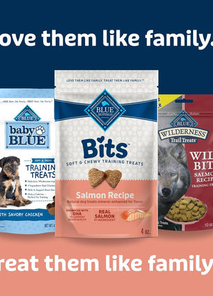 Blue Buffalo Bits Soft Dog Treats for Training, Made with Natural Ingredients & Enhanced with DHA, Salmon Recipe, 4-oz Bag (Pack of 6)