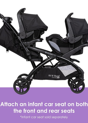 Baby Trend Sit N' Stand® Double 2.0 Stroller, Madrid Black