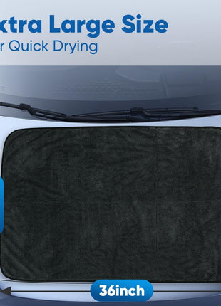 HOMEXCEL Professional Car Drying Towel (36 inchx 24 inch) with Twisted-Loop Technology, 1200GSM for a Streak-Free Finish – Microfiber Towels for Cars, Trucks, SUVs, RVs and Motorcycles
