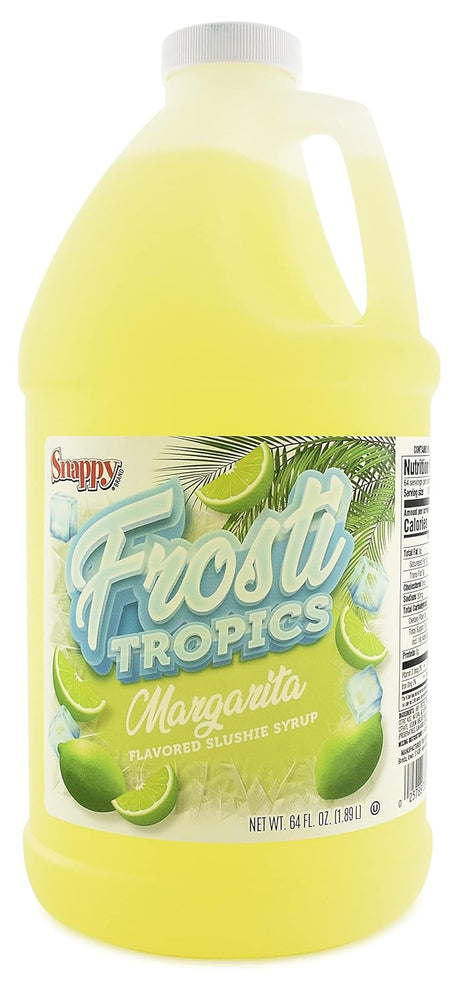 Snappy Frosti Tropics Margarita Slushie Mix, 1/2 Gallon, Slushy Syrup for Machines, Granita, Cocktails and Blended Drinks
