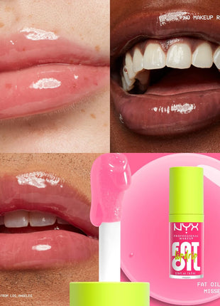 NYX PROFESSIONAL MAKEUP Fat Oil Lip Drip, Moisturizing Lip Oil Gloss, Vegan Tinted Formula, Up to 12 HR Hydration - Missed Call (Sheer Pink)