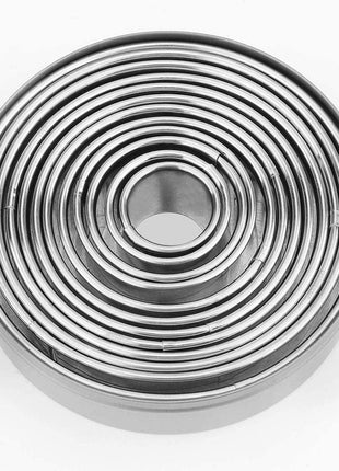 12 Pieces Round Cookie Biscuit Cutter Set,Graduated Circle Pastry Cutters,18/8 Stainless Steel Cookie Cutters and Donut Cutter Ring Molds