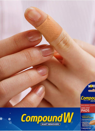 Compound W Wart Remover Maximum Strength One Step Pads with Salicylic Acid, 14 Medicated Pads