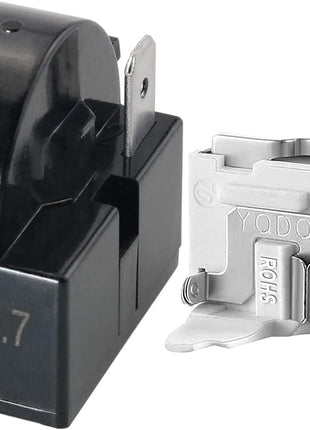 Refrigerator Starter Relay and Overload Protector Kit - QP2-4R7 4.7 Ohm 1 Pin PTC Relays and 6750C-0005P Protectors