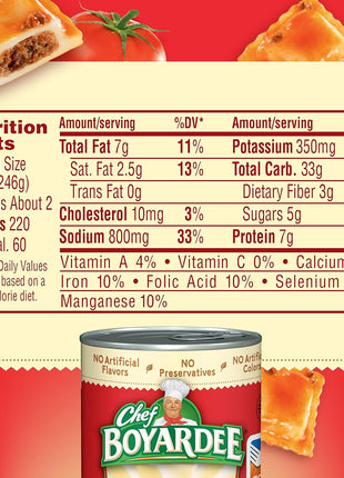 Chef Boyardee Beef Ravioli, 15 oz