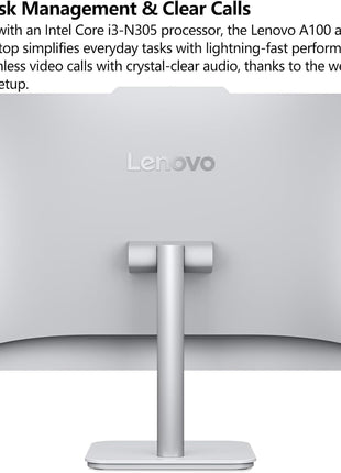 Lenovo 23.8" i3-N305 16GB 512GB SSD All-in-One Desktop Computer | FHD AIO Display, WiFi 6, Bluetooth 5.2, Windows 11, Lifetime Office 365 for Web, White, Home Office