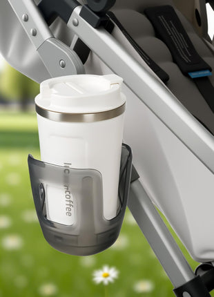 Stroller Cup Holder Fits for UPPAbaby Vista/Vista V2/Vista V3/Cruz/Cruz V2/Cruz V3/Minu/Minu V2/Minu V3/Minu Duo, Holds Different Drink Sizes, One-Hand Quick Install/Remove, Folds with Stroller