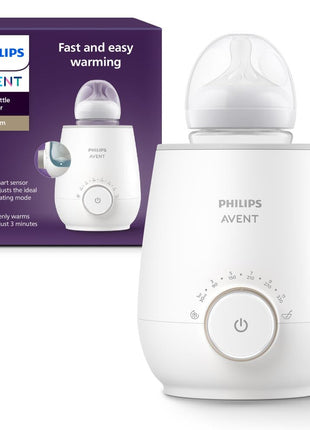 Philips Avent Premium Fast Bottle Warmer with Smart Temperature Control | Warms Milk in 3 Minutes, Water Bath Technology, No Hot Spots, Auto Shut-Off, Fits Most Bottle Brands, SCF358/00