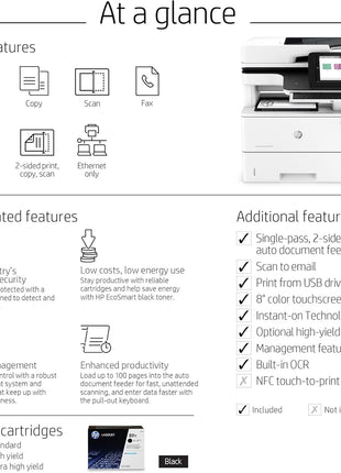 HP LaserJet Enterprise MFP M528c Monochrome All-in-One Printer with Built-in Ethernet & 2-Sided Printing (1PV66A)