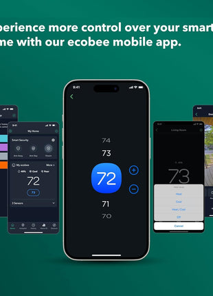 ecobee Smart Thermostat Premium with Smart Sensor and Air Quality Monitor - Programmable Wifi Thermostat - Works with Siri, Alexa, Google Assistant, Black